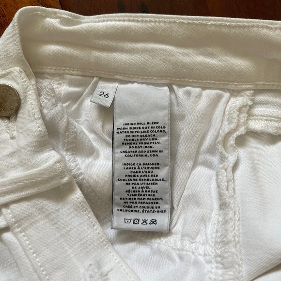J BRAND  ripped distressed  STRETCHY WHITE SKINNY DENIM JEANS 26 - Picture 5 of 9